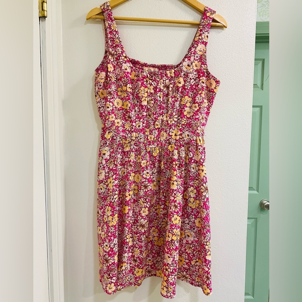 Band of the Free Bustier Bodice Floral Pink Sleeveless Dress Large